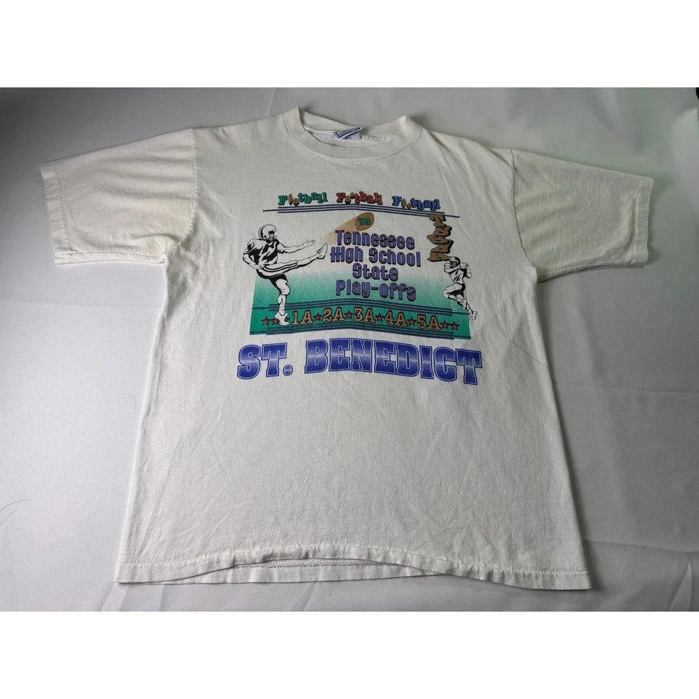 Vintage St. Benedict Football Final Tennessee High School Playoffs T-Shirt L USA